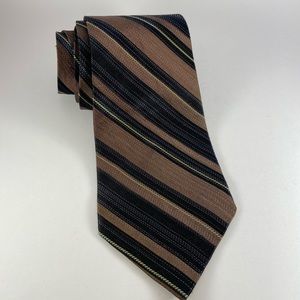 CTR silk tie brown with diagonal stripes
